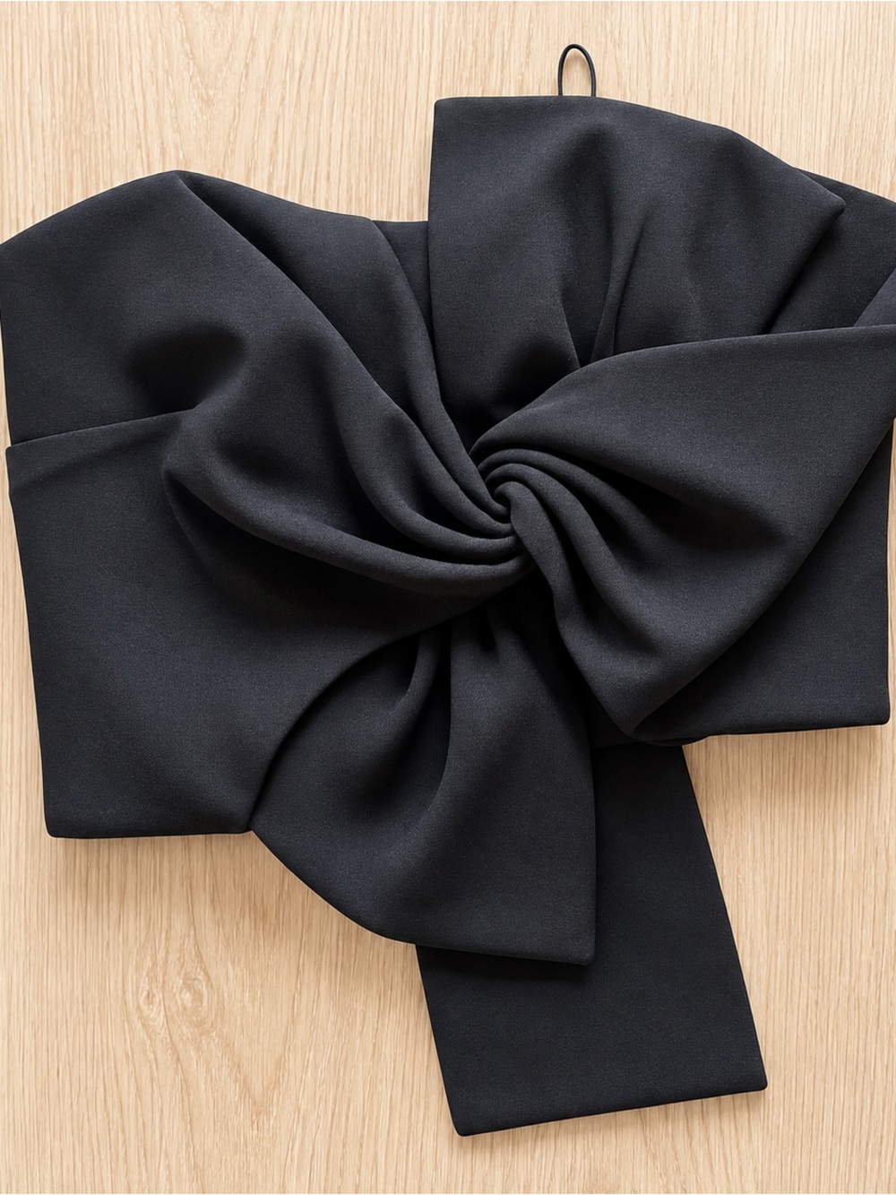 NEXT Elegant Black Bow Top - thick material NWOT zip side